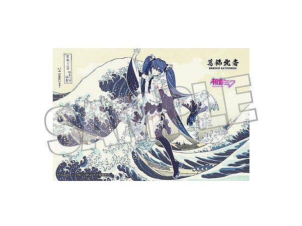 Katsushika Hokusai x Hatsune Miku by Rella Postcard Hatsune Miku The Great Wave off Kanagawa