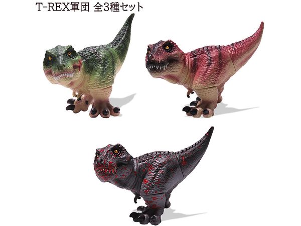 The Most Terrifying Carnivorous Hunters, The T-REX Corps, Attack!! Shigekiteki (Stimulating) Realistic Deformed Volumey Size Figure Set Of 3 (Overseas Export Specification)