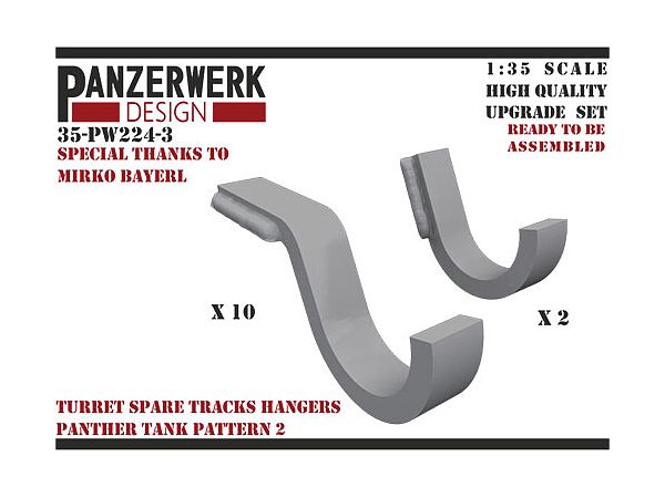 Spare Track Bracket for Panther Tank, Pattern 2, 12 pieces