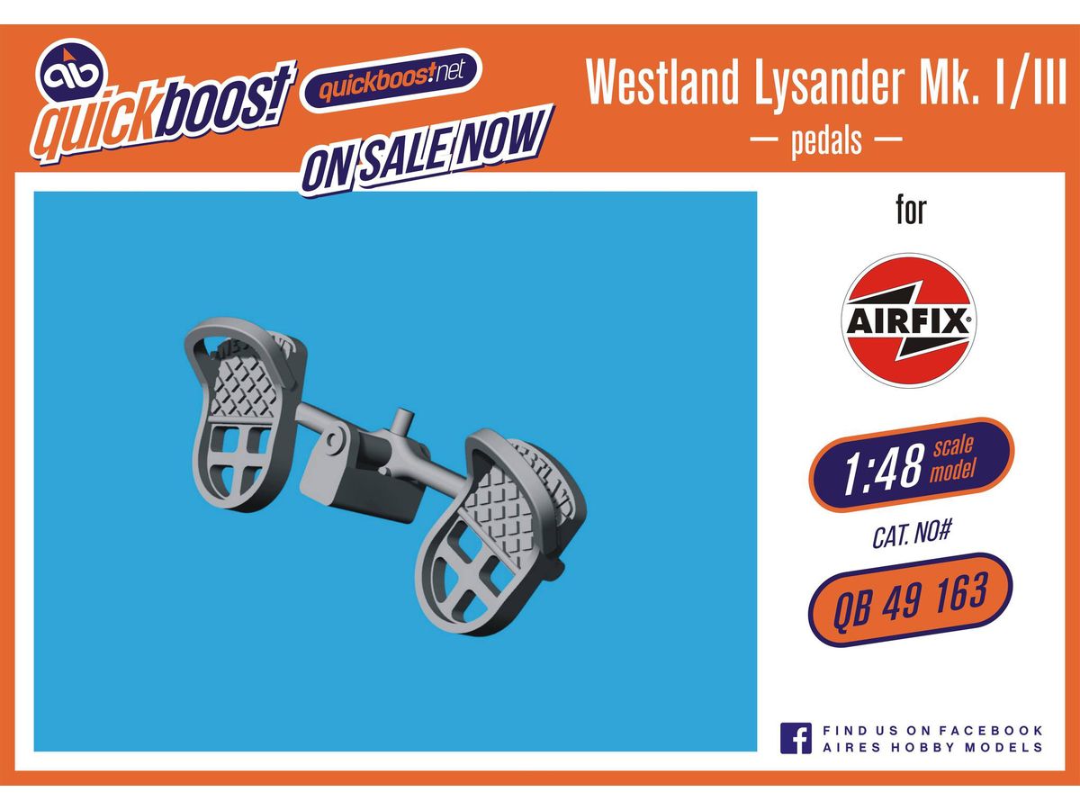 Westland Lysander Mk.I/III pedals (For. Airfix)