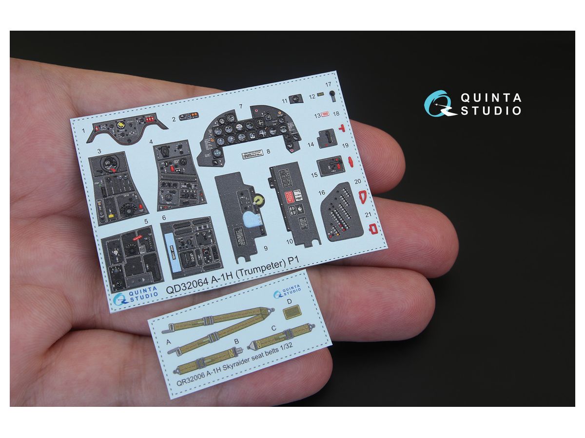 A-1H Skyraider 3D-Printed & coloured Interior on decal paper for Trumpeter  kit