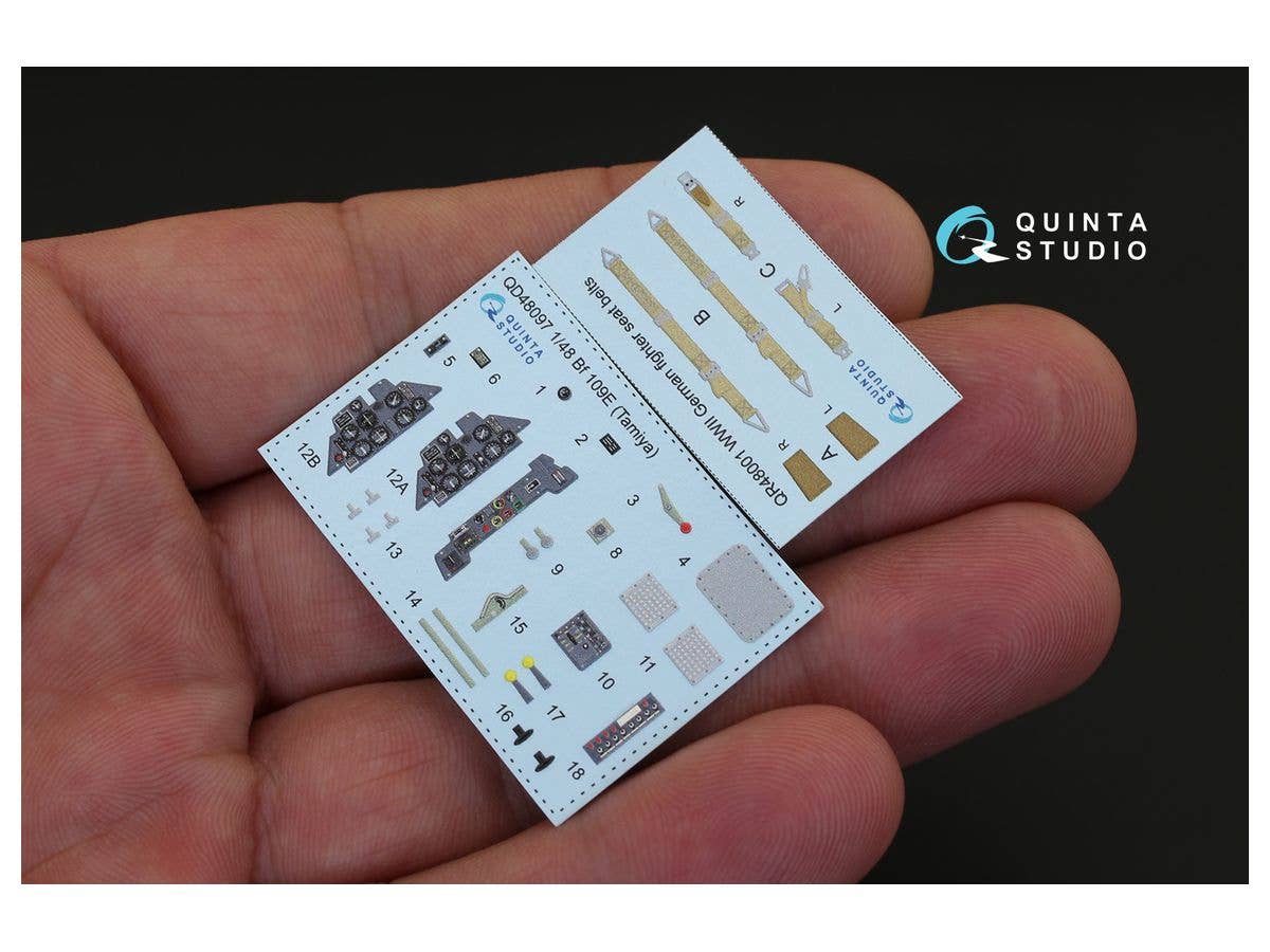 Bf 109E 3D-Printed & coloured Interior on decal paper for Tamiya  kit