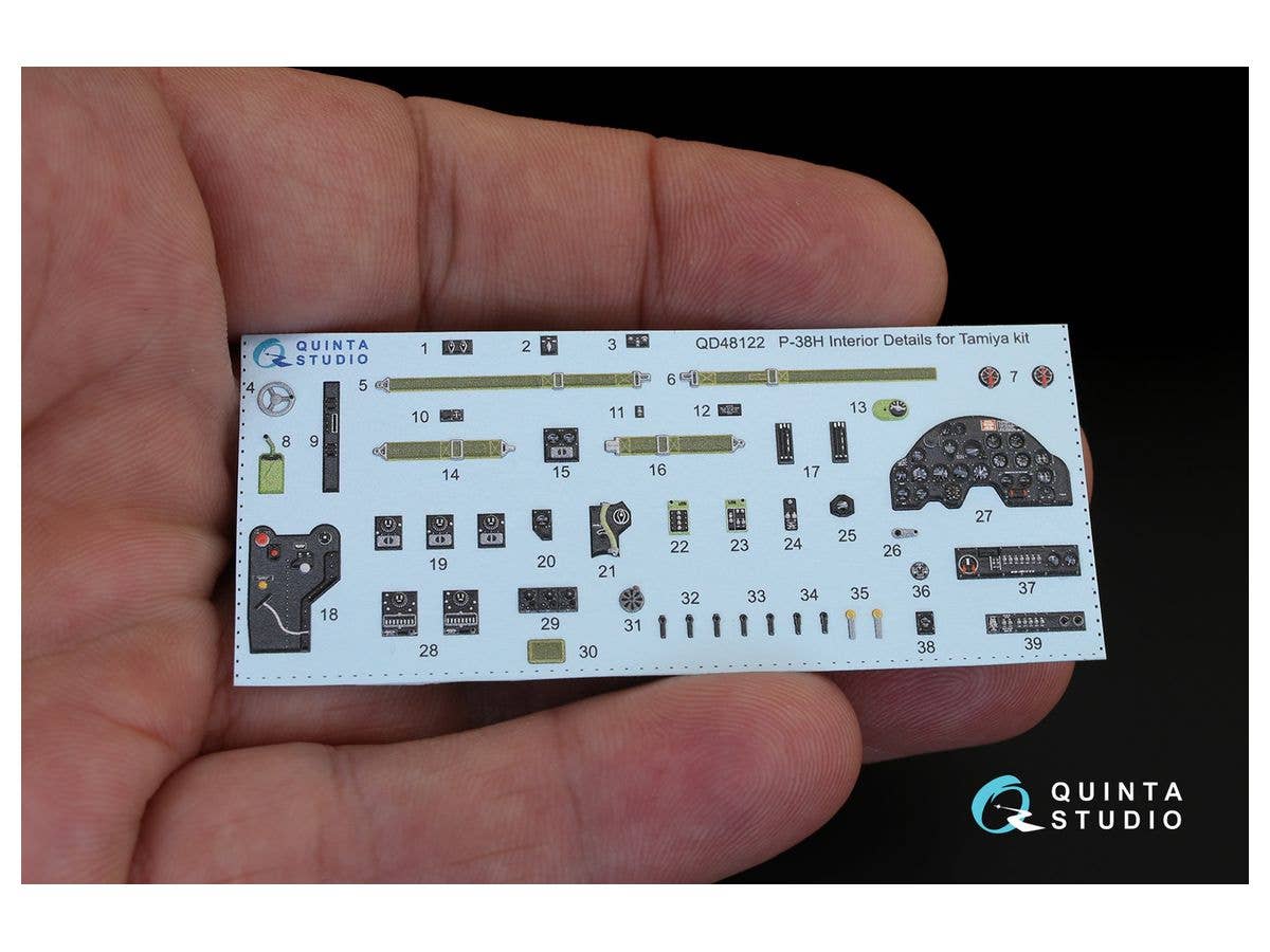 P-38H 3D-Printed & coloured Interior on decal paper for Tamiya  kit