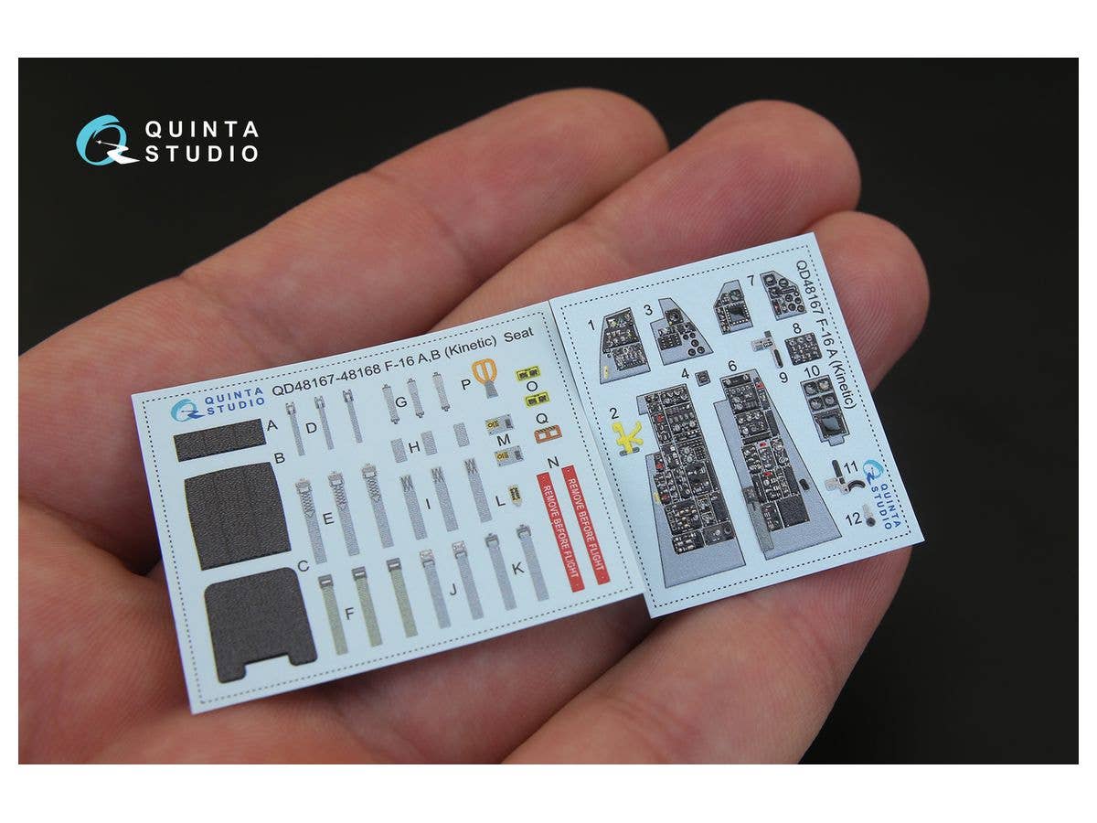 F-16A 3D-Printed & coloured Interior on decal paper for Kinetic kit