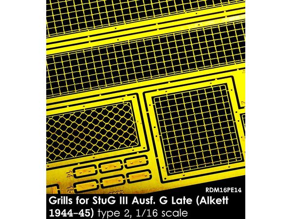 WWII German Assault Gun III Type G Late Model (Etching grill set for Alket (1944-45) Type2 (with Tool Clamp)