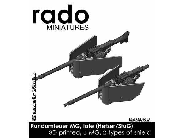 WWII Germany Hetzer Tank Destroyer / III / IV Assault Gun Internally Operated Machine Gun Late Type (3D printed 2 pieces)