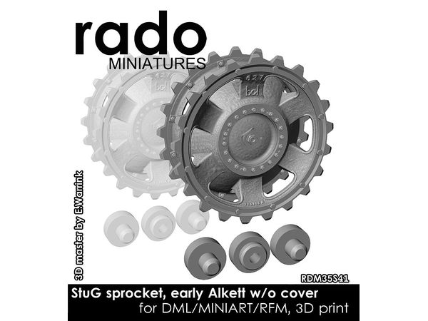 WWII German Drive Sprocket for StuG III Type 1 Early Model by Alkett without Hub Cover (for Dragon/MiniArt/Rye Field Model)