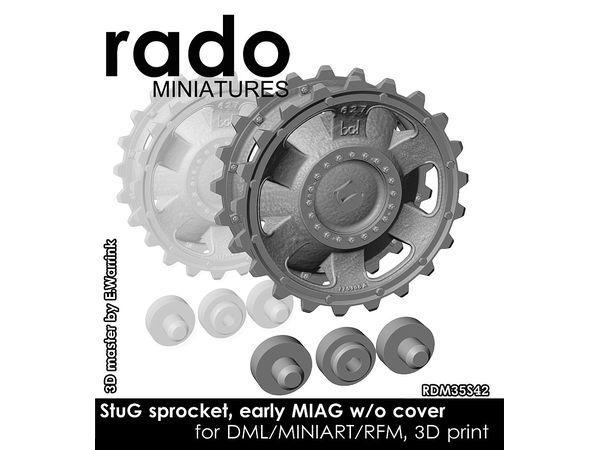 WWII German Drive Sprocket for StuG III Type 2 Early Model by MIAG without Hub Cover (for Dragon/MiniArt/Rye Field Model)