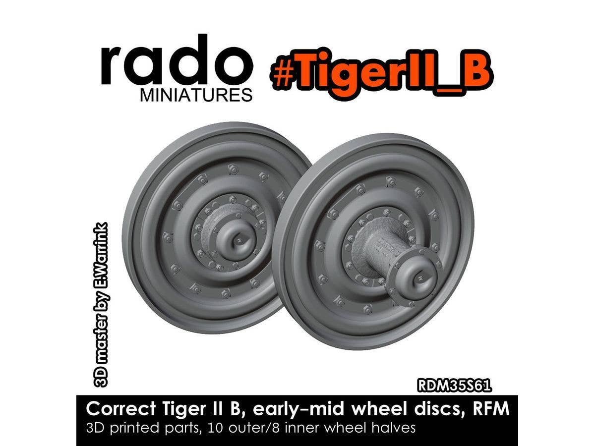 Correct Tiger II B, early-mid wheel discs, for RFM