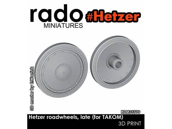WWII German Hetzer Tank Destroyer Late Model Road Wheel Set (for Takom 2172/2180)