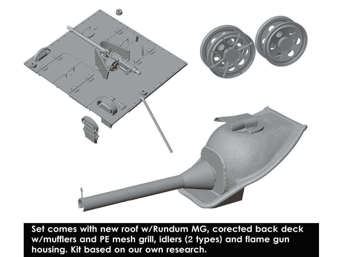WWII German Hetzer Tank Destroyer Flame Thrower Conversion Set (for Takom 2180)