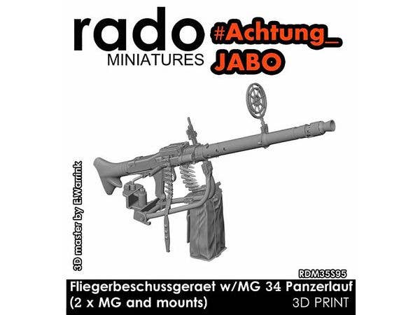 Fliegerbeschussgeraet w/MG 34 Panzerlauf (2 x MG and Mounts)