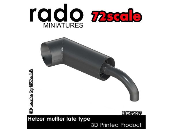 WWII Germany Late Model Muffler for Hetzer Tank Destroyer (3D printed for Vespid, 1 piece)
