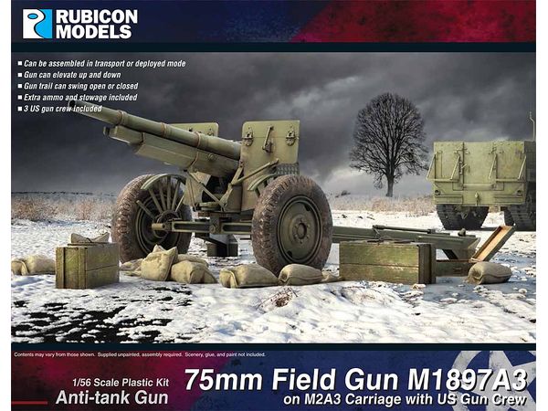 M1897A3 75mm Field Artillery M2A3 Carriage & Crew