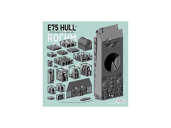WWII German E75 Heavy Tank HL234 Gasoline Engine / Adler Suspension Type Body Set (with Tracks)