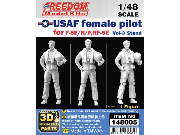 USAF Female Pilot for F-5E/N/F 3D Printed Resin Figure