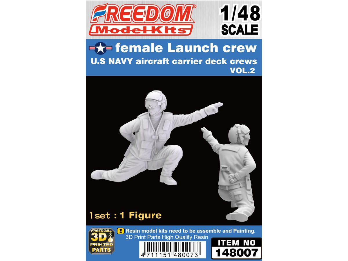 US NAVY Female Launch Crew Figure Aircraft Carrier Deck Crew Vol.2 3D Printed Resin Figure