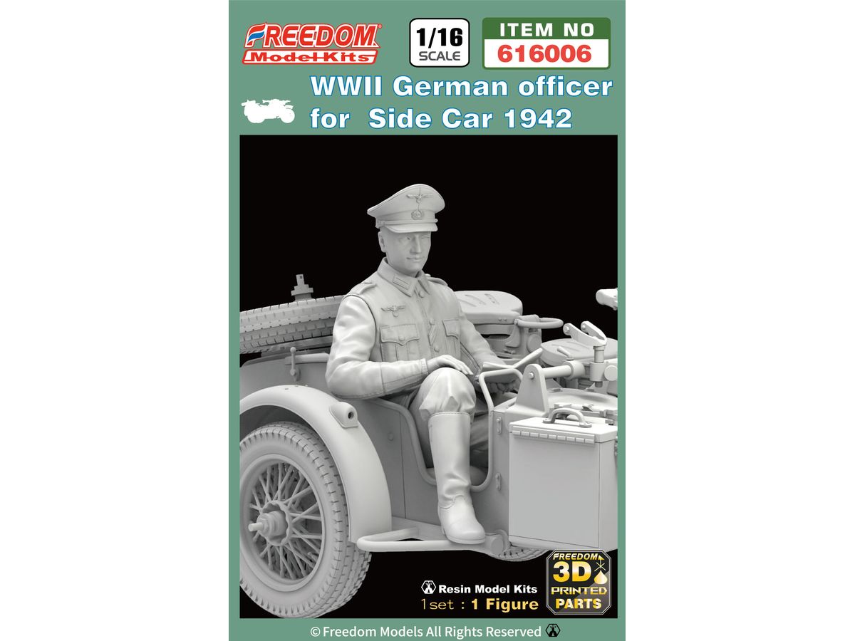 WWII German Officer for Side Car 1942 3D Print RESIN PARTS