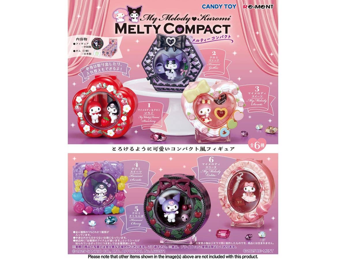 My Melody Kuromi MELTY COMPACT 1Box 6pcs