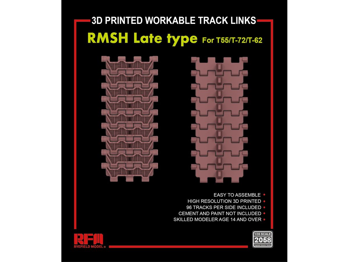 RMsh Late Type Tracks for T-55/T-72/T-62 (3D Printed Workable)