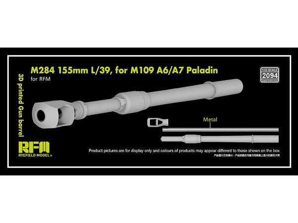 3D Printed Gun Barrel M284 155mm L/39 for M109 A6/A7 Paladin (for RFM)