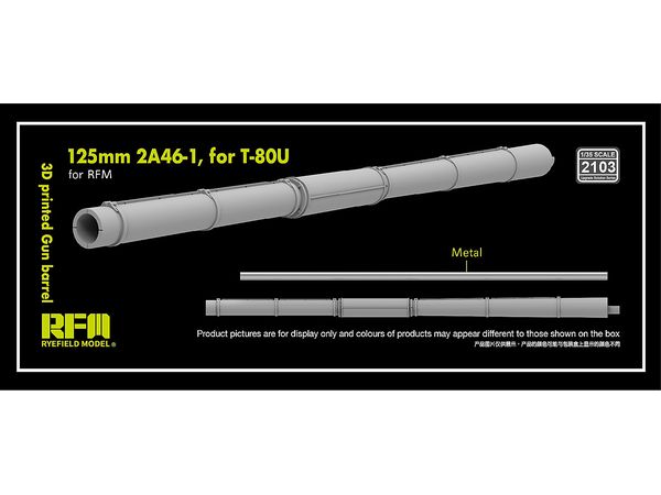 3D Printed Gun Barrel 125mm 2A46-1  for T-80U (for RFM)