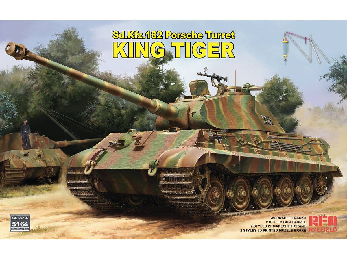 SD.KFZ.182 KING TIGER PORSCHE TURRET WITH 2T MAKESHIFT CRANE/ WORKABLE TRACKS