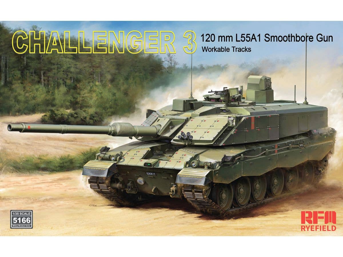 CHALLENGER 3 120mm L55A1 SMOOTHBORE GUN WITH WORKABLE TRACKS