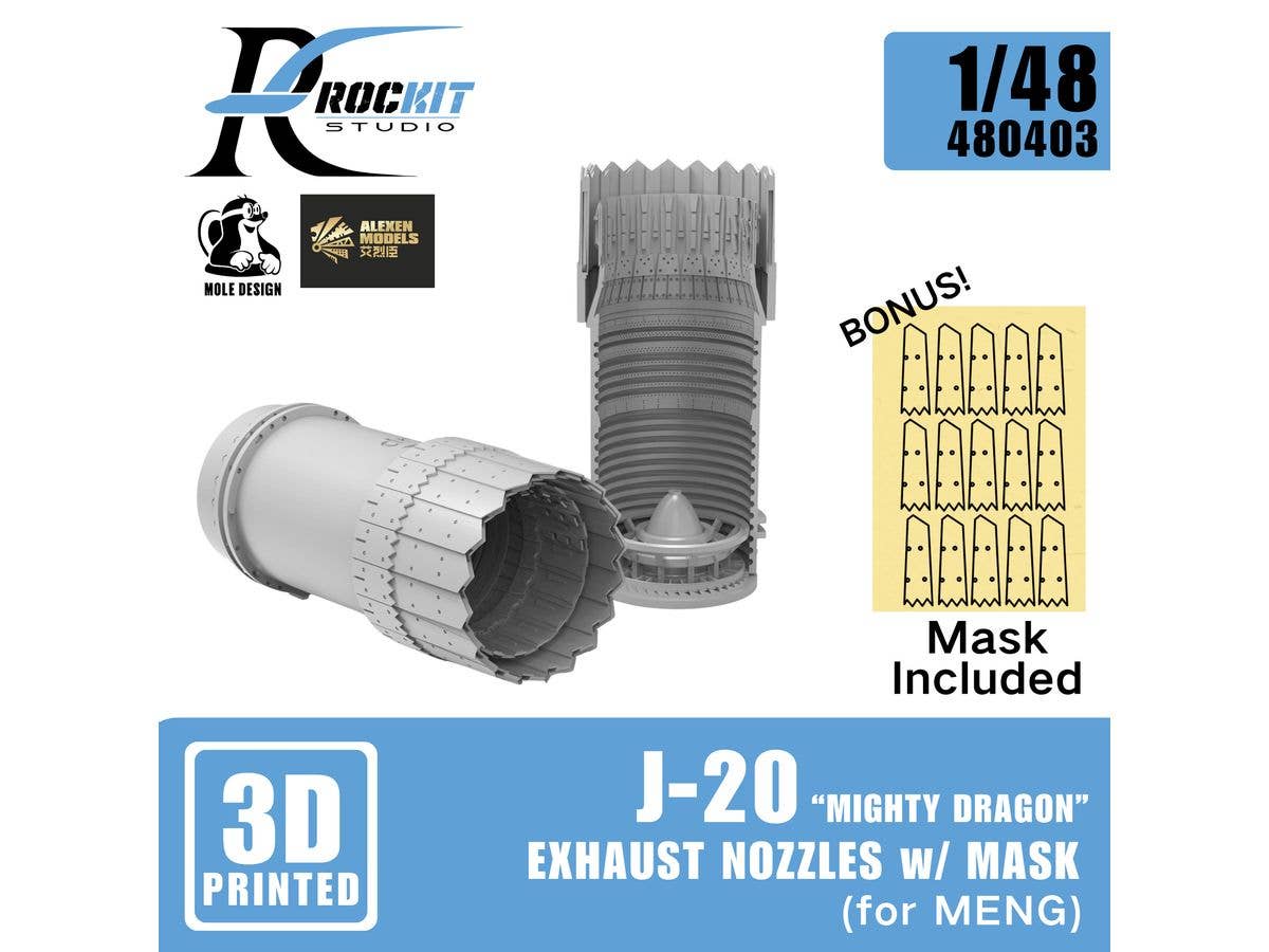 J-20 Exhaust nozzles with masks (Open)  (for Meng)