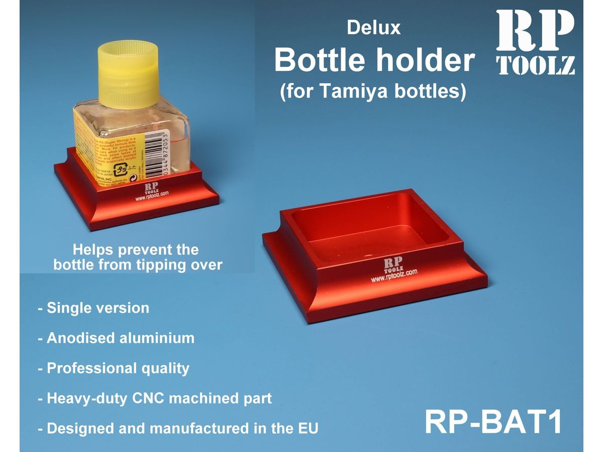 Aluminum Deluxe Holder for Tamiya Square Bottle 40ml (Red)