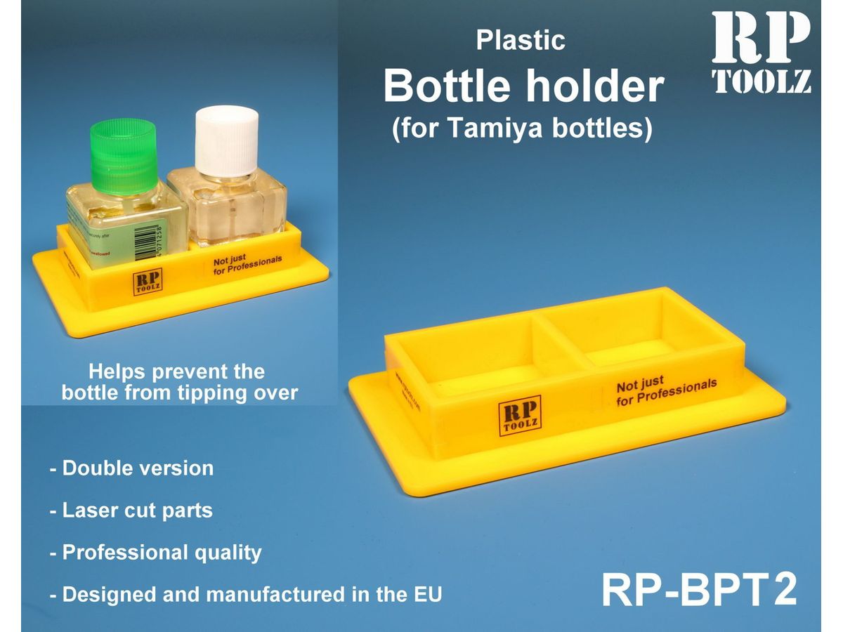 Tamiya Square Bottle 40ml Plastic Holder for 2 Bottles (Yellow)