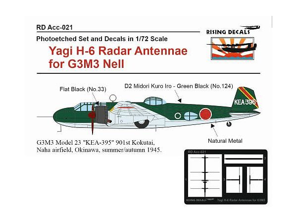 Yagi H-6 Radar Antenna for G3M3 w/decal for one aircraft