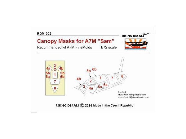 Canopy mask for A7M Sam (For Finemolds)