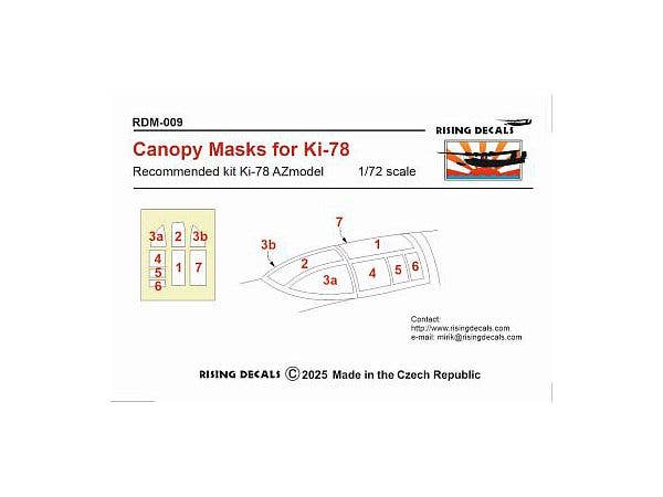 Canopy mask for Ki-78 (AZmodel)