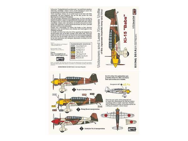 Ki-15 Babs Unknown and Less Known Units Decal