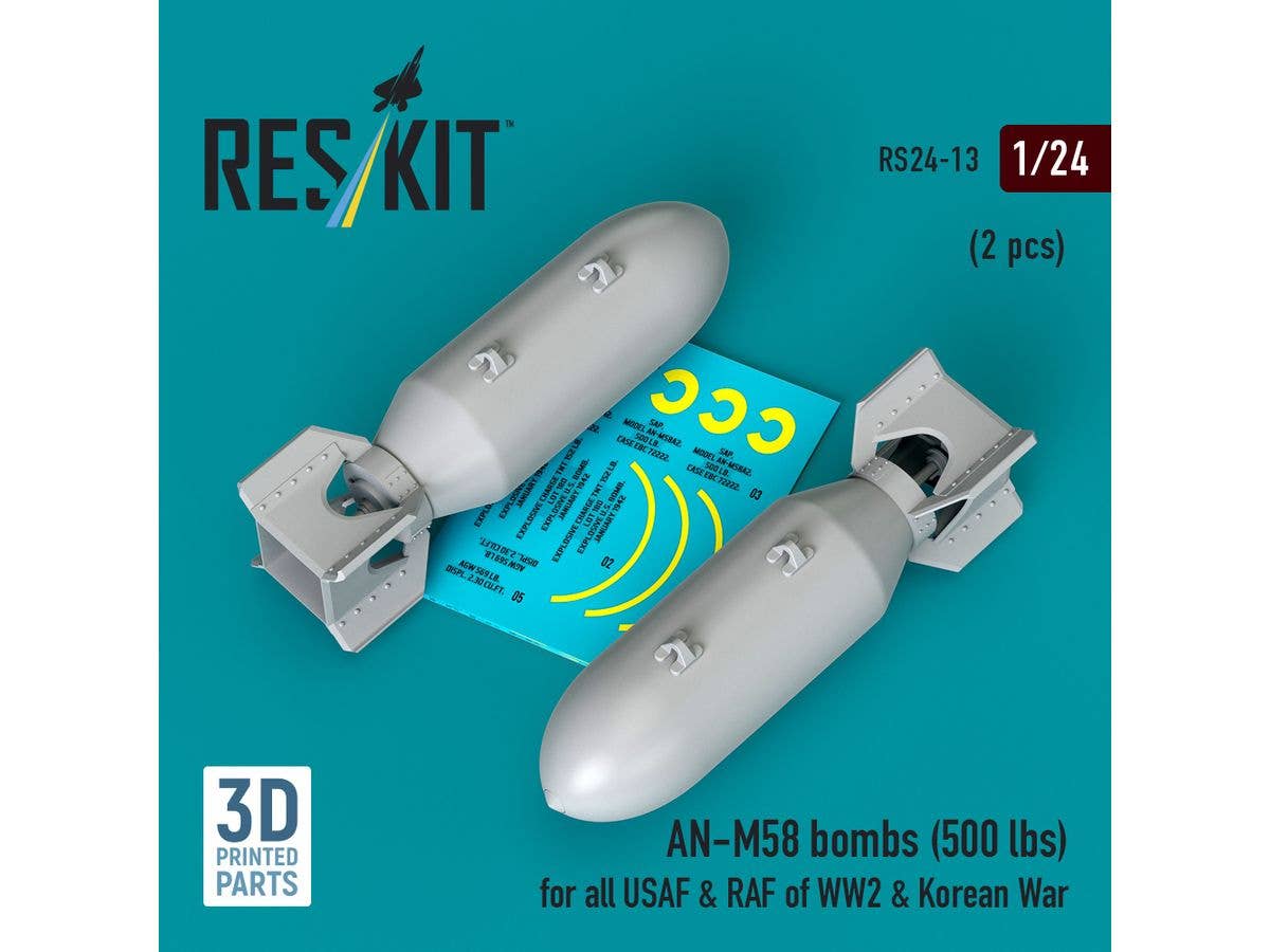 AN-M58 bombs (500 lbs) WW2 & Korean War (2 pcs) (3D Printed)