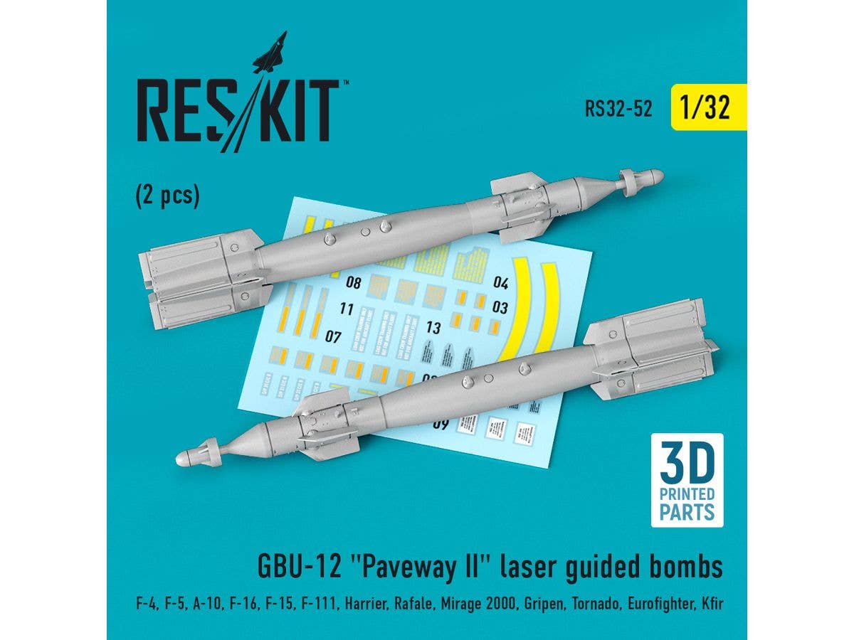 GBU 12 Bomb (2pcs) (F-14, F-16, F-15E, F-14D, Harrier, Rafale, Mirage 2000, Gripen, Tornado, Eurofighter, Kfir)