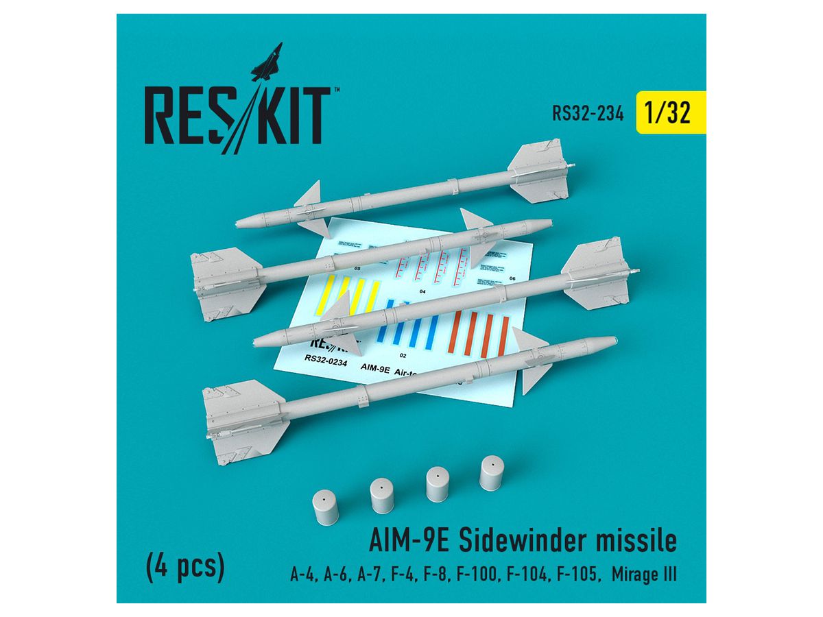 AIM-9E Sidewinder missile (4 pcs) A-4, A-6, A-7, F-4, F-8, F-100, F-104, F-105, Mirage III