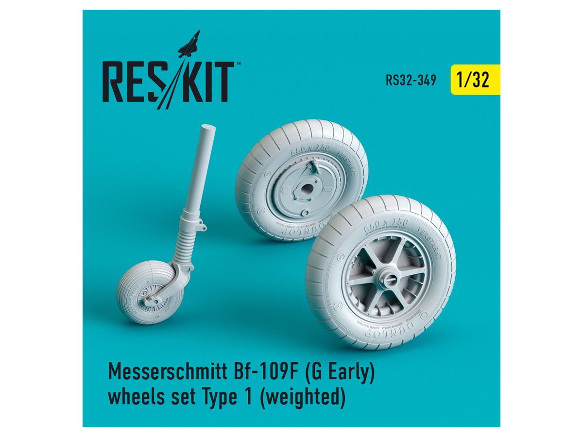 Messerschmitt Bf-109F (G Early) wheels set Type 1 (weighted)