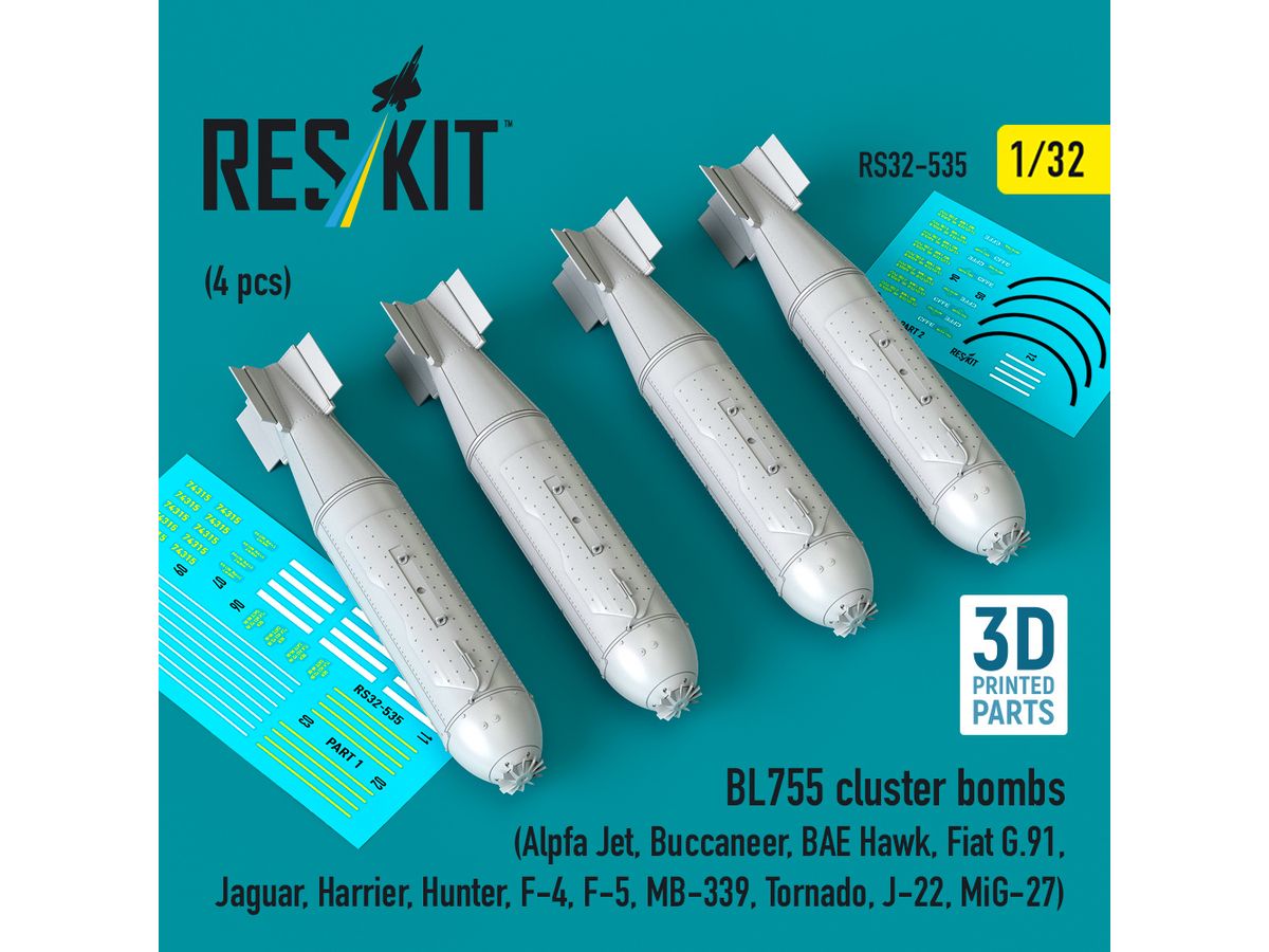 BL755 cluster bombs (4 pcs) (3D Printed)