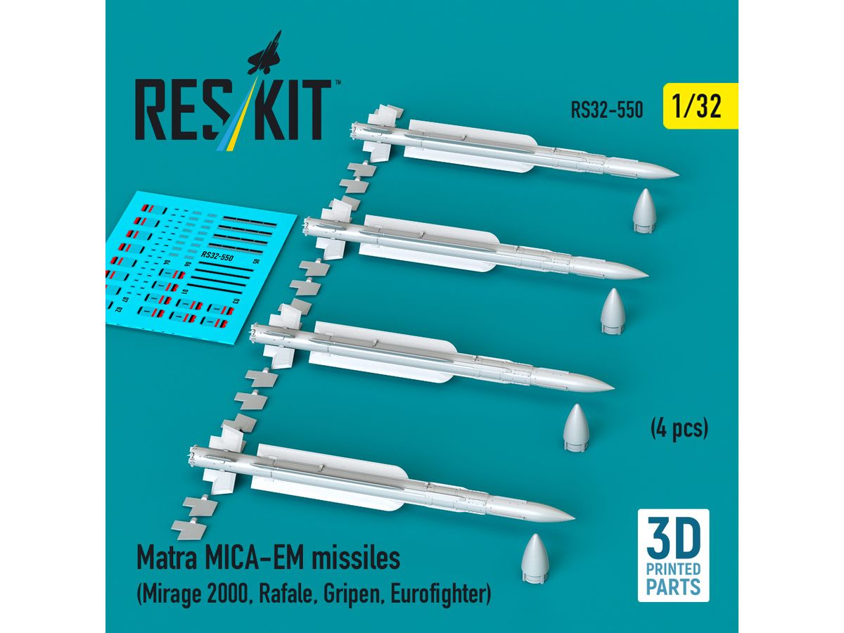 Matra MICA-EM missiles (4 pcs) (3D Printed)