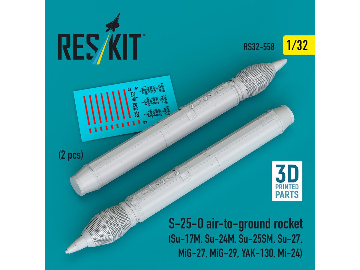 S-25-O air-to-ground rocket (2 pcs) (3D Printed)