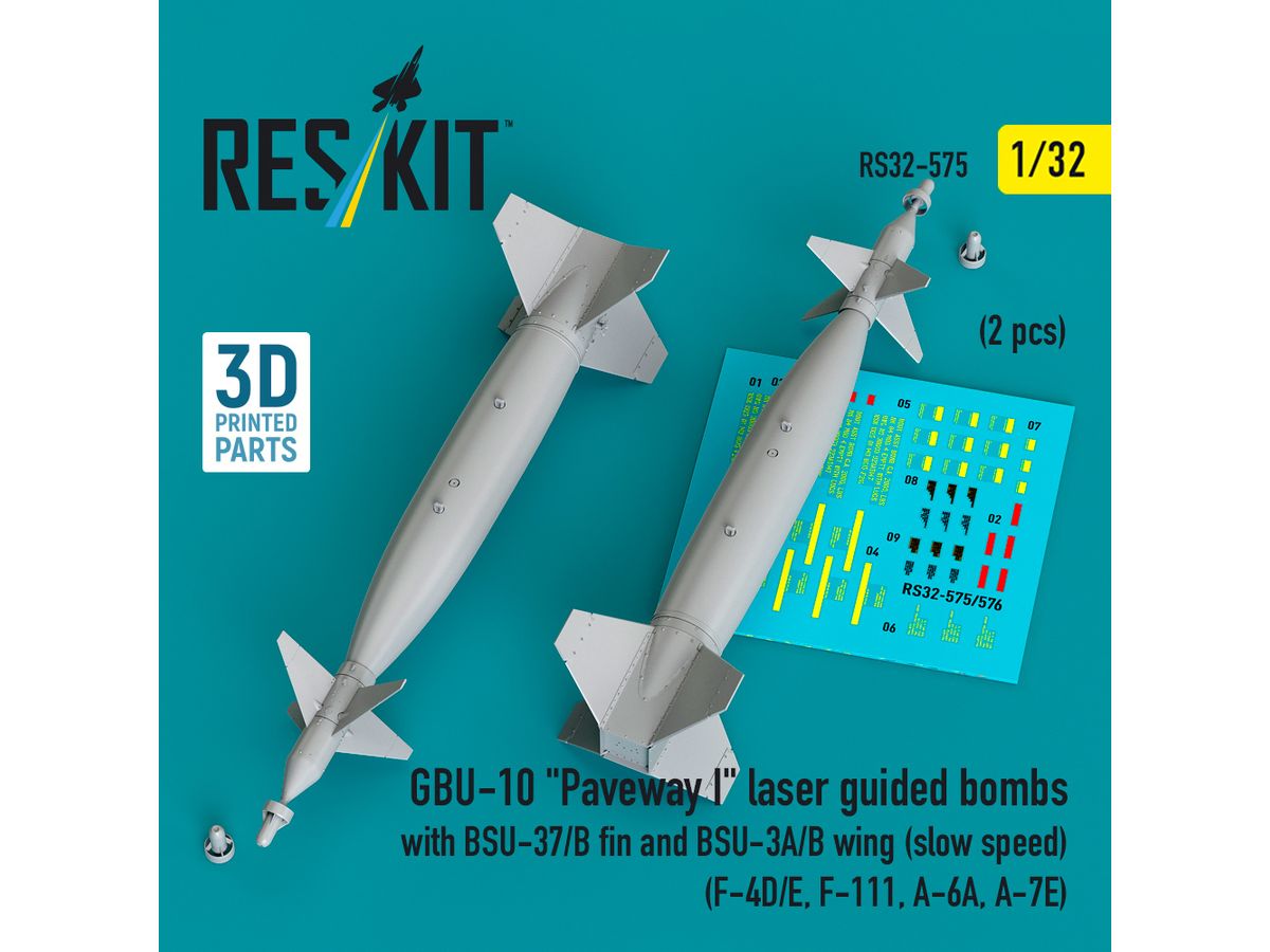 GBU-10 Paveway I laser guided bombs with BSU-37/B fin and BSU-3A/B wing (slow speed) (2 pcs) (3D Printed)