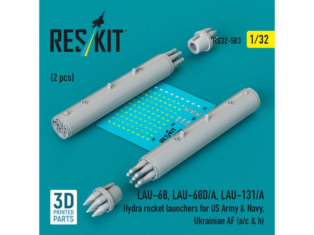 LAU-68, LAU-68D/A, LAU-131/A Hydra rocket launchers for US Army & Navy, Ukrainian AF (a/c & h) (2 pcs) (3D Printed)