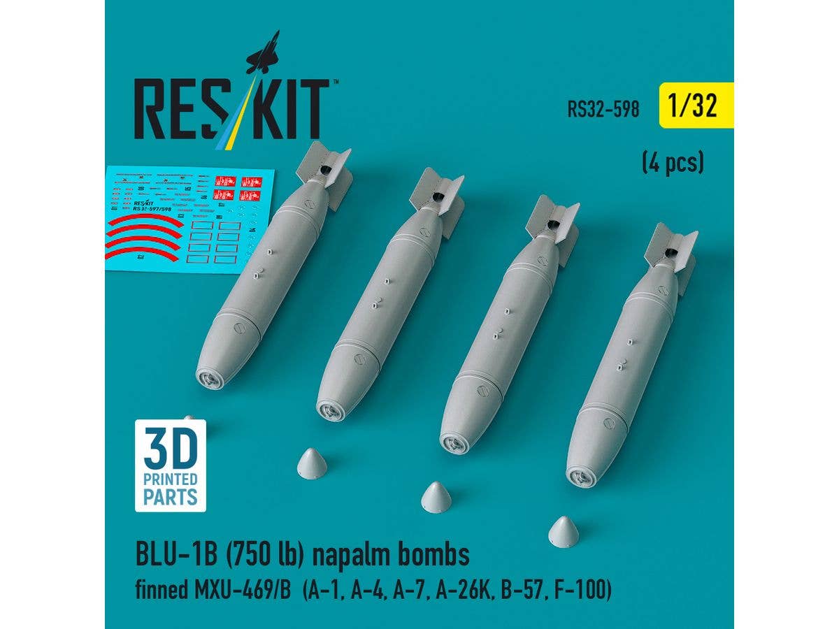 BLU-1B (750 lb) napalm bombs finned MXU-469/B (4 pcs)