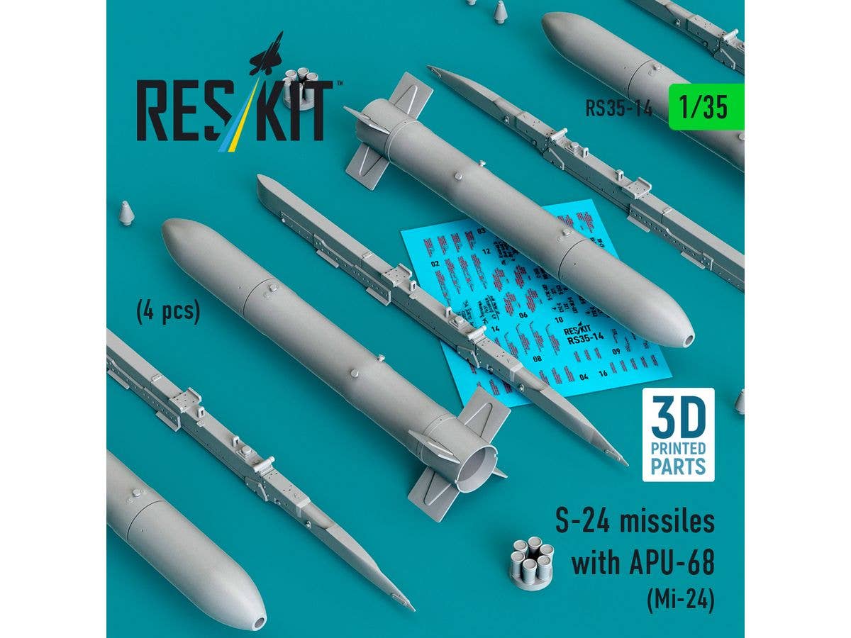 S-24 missiles with APU-68 (4 pcs) (3D Printed)