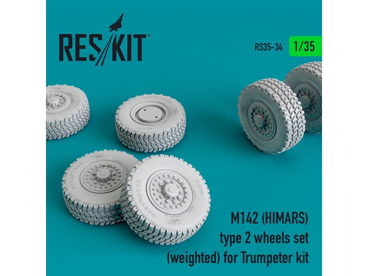 M142 (HIMARS) type 2 wheels set (weighted) for Trumpeter kit