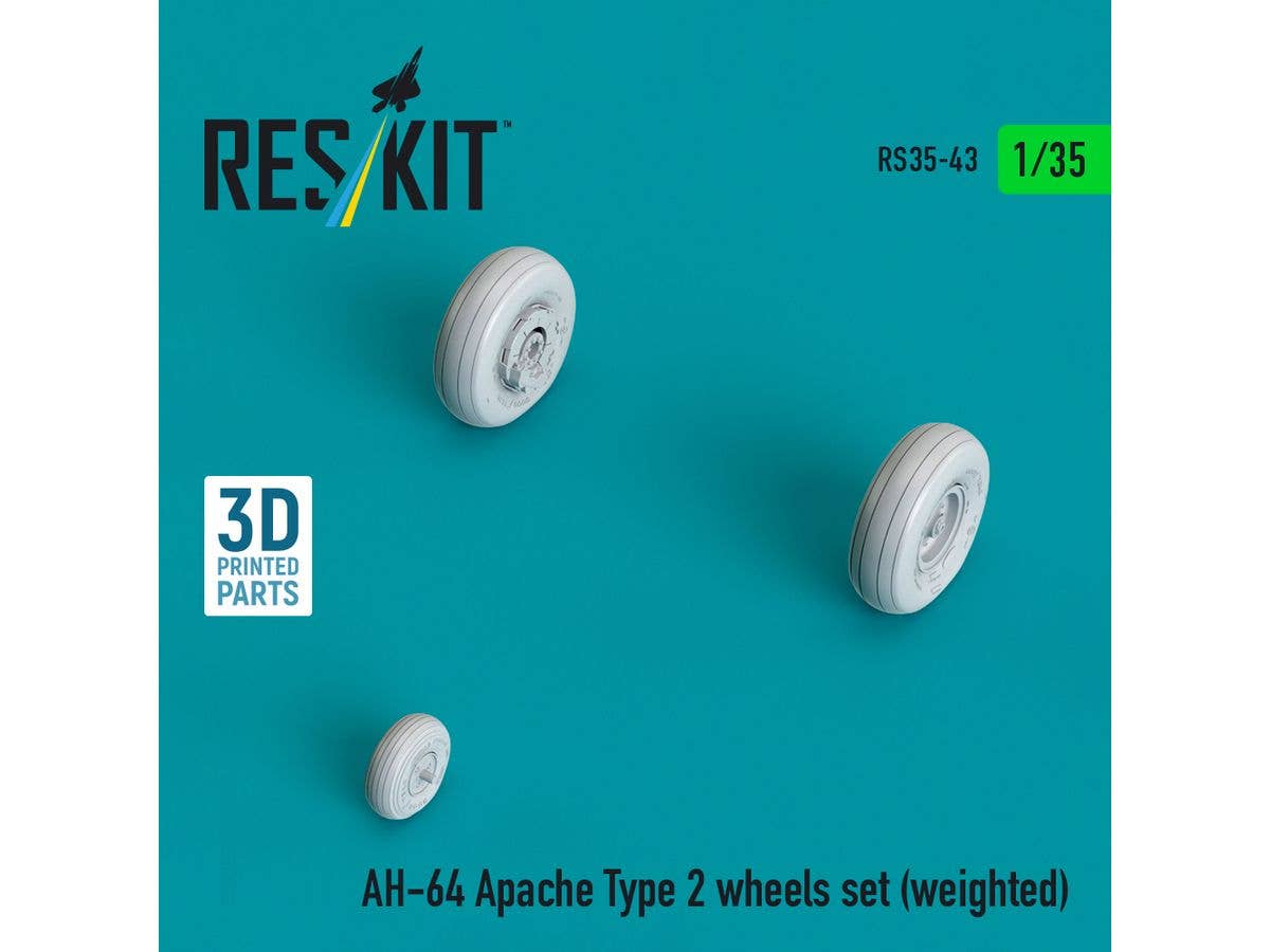 AH-64 Apache type 2 wheels set (weighted) (3D Printed)