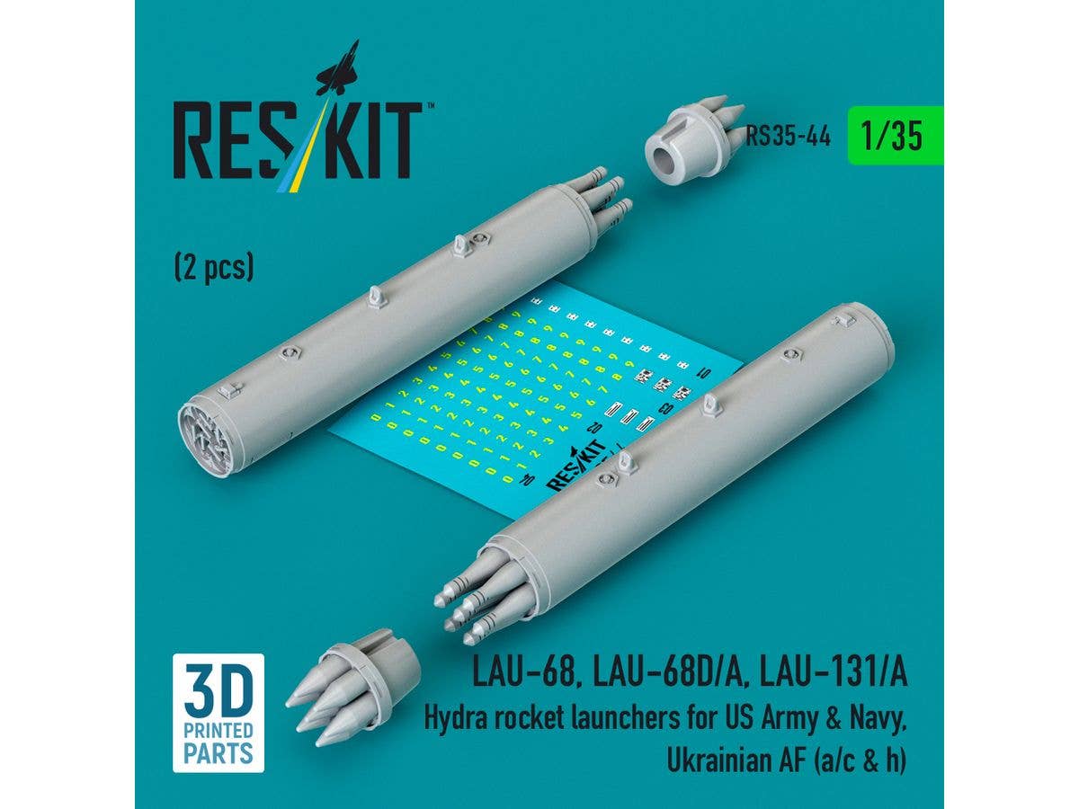 LAU-68, LAU-68D/A, LAU-131/A Hydra rocket launchers for US Army & Navy, Ukrainian AF (a/c & h) (2pcs) (3D Printed)