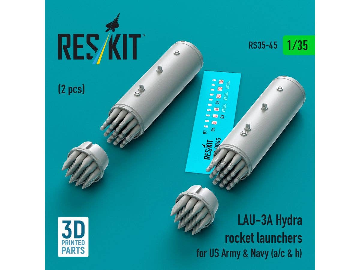 LAU-3A Hydra rocket launchers for US Army & Navy (a/c & h) (2pcs) (3D Printed)